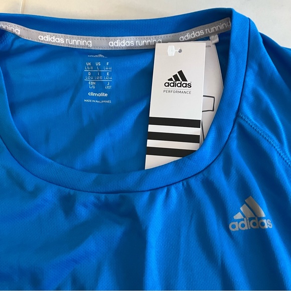 Adidas blue long sleeve shirt.  Climalite. New with tag - Picture 2 of 6